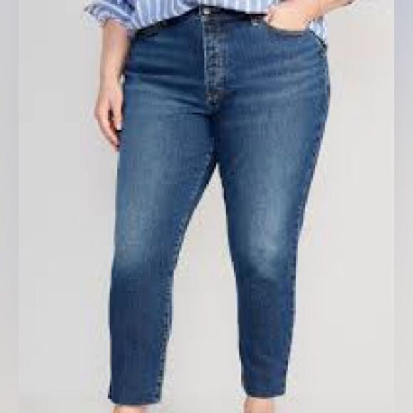 OLD NAVY Women’s O.G. Straight High Rise Secret Smooth Pocket Jeans Suki Size 18 - Picture 1 of 11